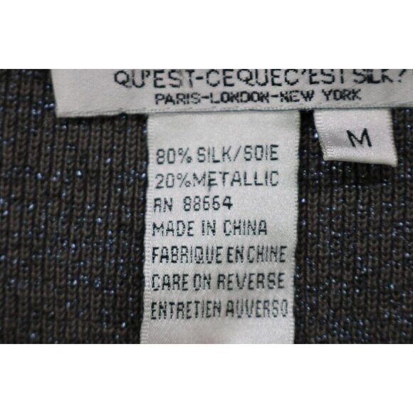 Joseph A. 90's Feather Boa Silk Sparkle Cardigan-Medium-Y2K-Vintage-Glam-Retro - Picture 5 of 8